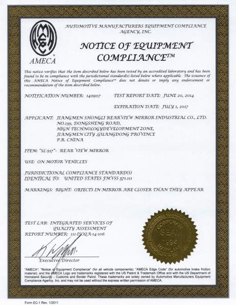 AMECA_Equipment Compliance