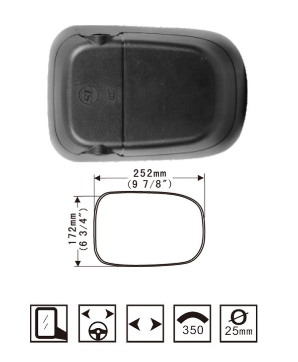 Hongli Rearview Mirror - New Auman ETX Rearview Mirror Reversing Mirror SL-633 - Image 3