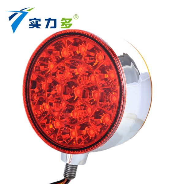 Powerful-double-sided Round Light American Truck LED Rear Tail Light Car Light 42 Lamp Beads Red and Yellow Double-sided Light SD-2055 - Image 5