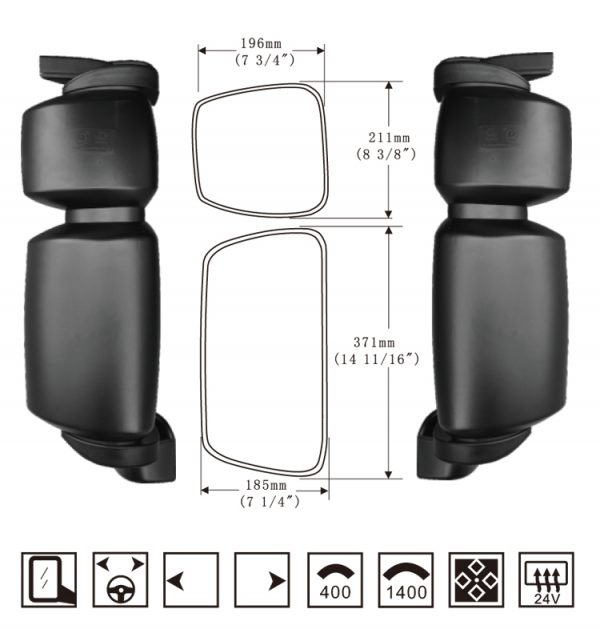 Hongli rearview mirror-suitable for Hongyan Jieshi electric defrosting rearview mirror with dual motors and dual heating SL-657EH - Image 2