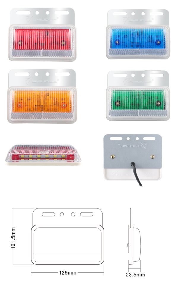 Powerful-truck Side Light with Illuminated Ground Highlight Waterproof Trailer Car Waist Light Side Light Multifunctional LED Car Side Light SD-4010A - Image 2