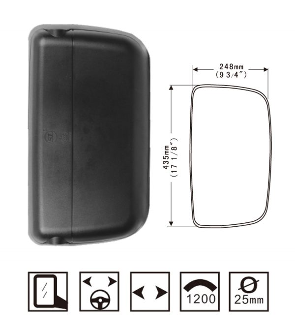 Hongli Rearview Mirror - New Auman ETX Rearview Mirror Reversing Mirror SL-623 - Image 2