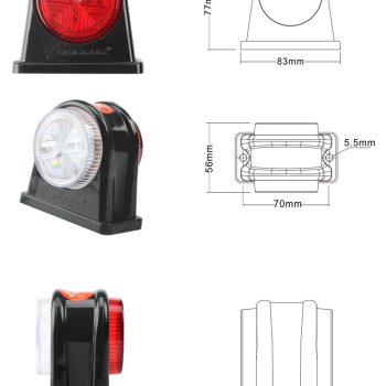 Multi-Strength LED Waist Light Universal Car Side Light Red and White Double-sided Round Side Light Double-sided Light SD-4017A