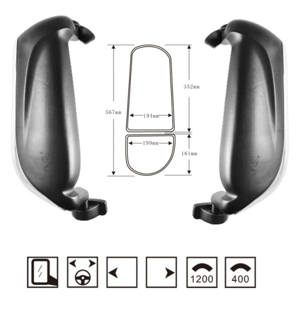Hongli Rearview Mirror - suitable for JAC Heavy Truck Rearview Mirror SL-601 - Image 8