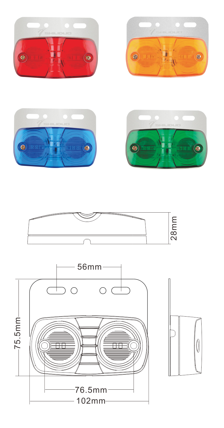 Strength and more – truck led side light 24v super bright waterproof multi-function 12v24V car tire width side waist light SD-4002A