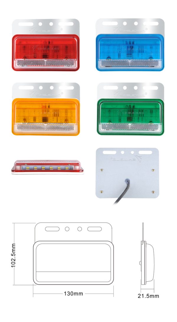 More strength-car truck signal lights with side lights red, yellow, white and blue colorful universal lights SD-4020 - Image 2