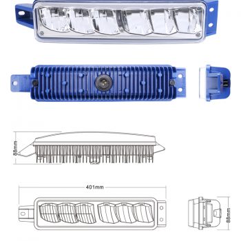 More strength-FAW truck Jiefang J6 front fog lights headlights fog lights high beam aluminum metal bottom shell car lights super bright SD-6511