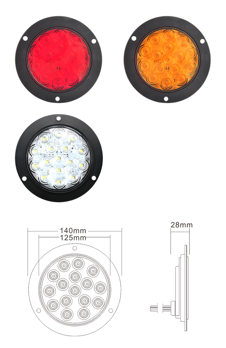 Powerful-American Truck Independent Small Round Light Foreign Trade Light LED Rear Tail Light SD-2020A